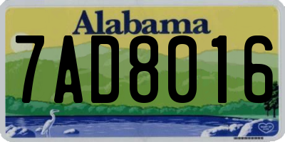 AL license plate 7AD8016