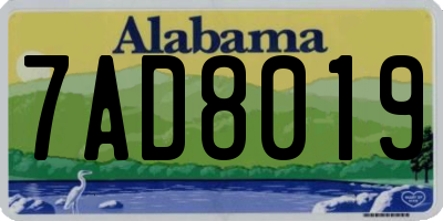 AL license plate 7AD8019