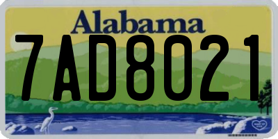AL license plate 7AD8021