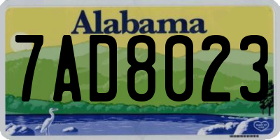 AL license plate 7AD8023
