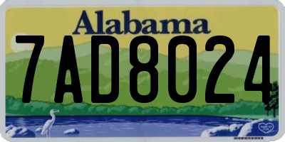 AL license plate 7AD8024