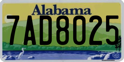 AL license plate 7AD8025