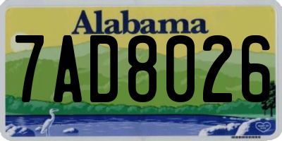 AL license plate 7AD8026
