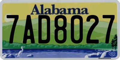 AL license plate 7AD8027