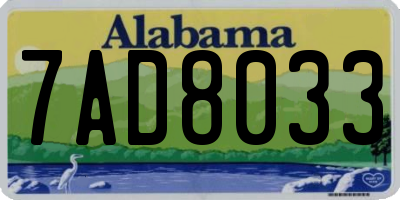 AL license plate 7AD8033