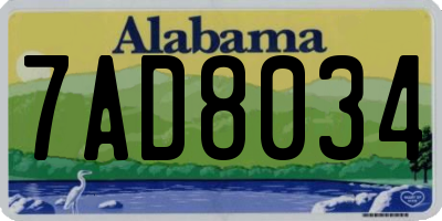AL license plate 7AD8034