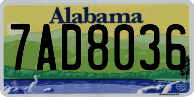 AL license plate 7AD8036