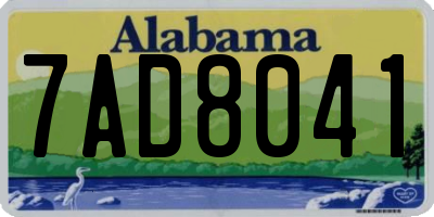 AL license plate 7AD8041