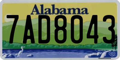 AL license plate 7AD8043