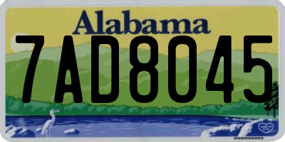 AL license plate 7AD8045