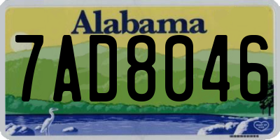 AL license plate 7AD8046