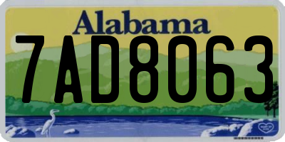 AL license plate 7AD8063