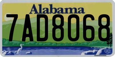 AL license plate 7AD8068