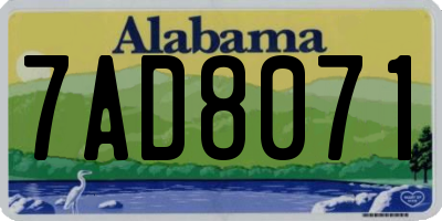 AL license plate 7AD8071