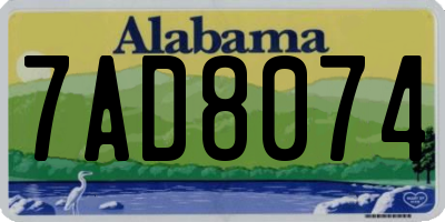 AL license plate 7AD8074