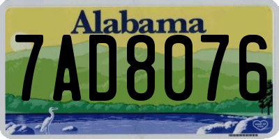 AL license plate 7AD8076