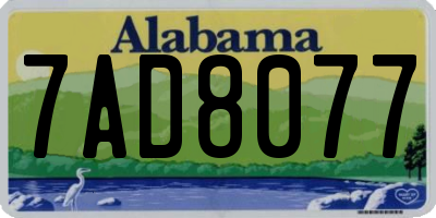 AL license plate 7AD8077