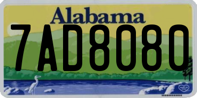 AL license plate 7AD8080