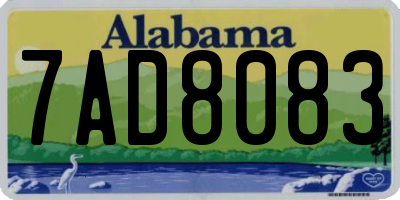 AL license plate 7AD8083