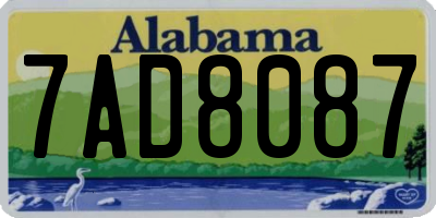 AL license plate 7AD8087