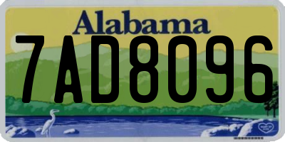 AL license plate 7AD8096