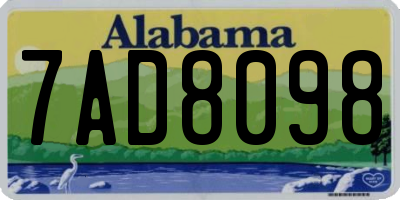AL license plate 7AD8098