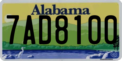 AL license plate 7AD8100