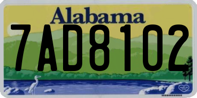 AL license plate 7AD8102