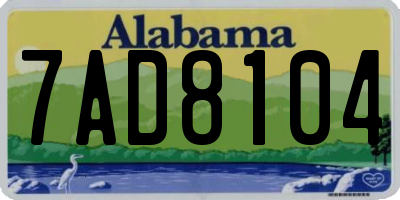 AL license plate 7AD8104