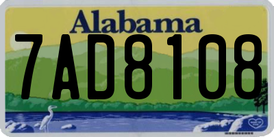 AL license plate 7AD8108