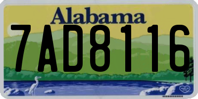 AL license plate 7AD8116