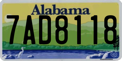 AL license plate 7AD8118