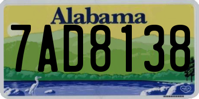 AL license plate 7AD8138