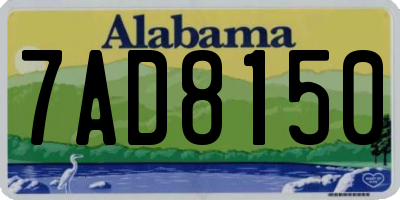 AL license plate 7AD8150