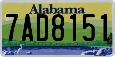 AL license plate 7AD8151