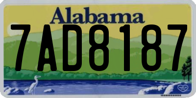 AL license plate 7AD8187