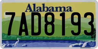 AL license plate 7AD8193