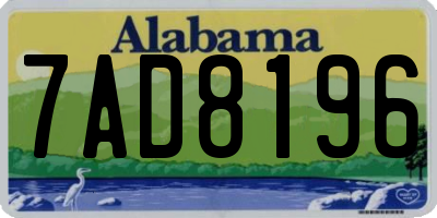 AL license plate 7AD8196