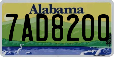 AL license plate 7AD8200