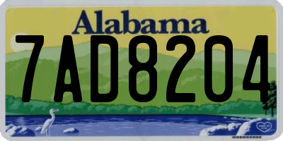 AL license plate 7AD8204