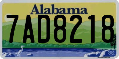 AL license plate 7AD8218