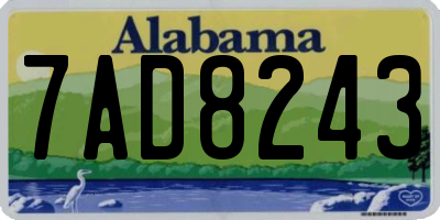 AL license plate 7AD8243