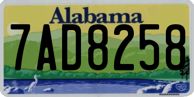AL license plate 7AD8258