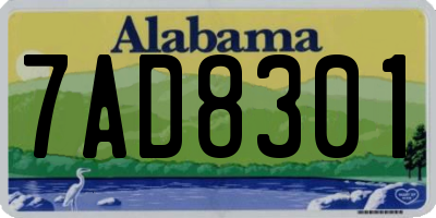 AL license plate 7AD8301