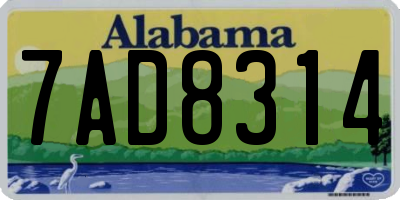 AL license plate 7AD8314