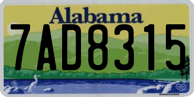 AL license plate 7AD8315