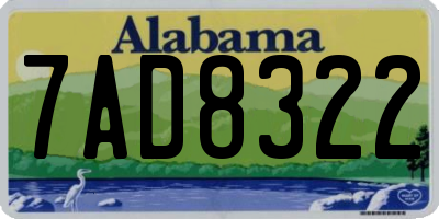 AL license plate 7AD8322