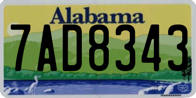 AL license plate 7AD8343