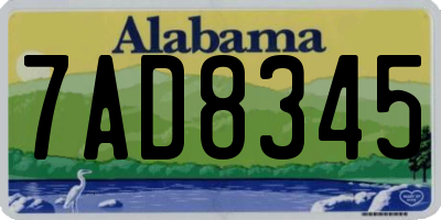 AL license plate 7AD8345