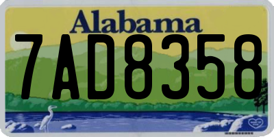 AL license plate 7AD8358